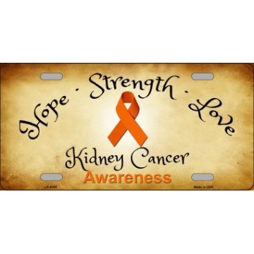Kidney Cancer Ribbon Metal License Plate